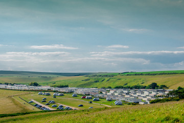 Fototapeta premium white cliffs on dorset beach lulworth curve