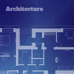 Urban background. Part of architectural project, architectural plan of a residential building. Vector illustration EPS10