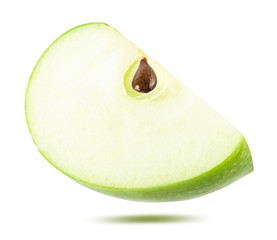 Green apple isolated on white background with clipping path