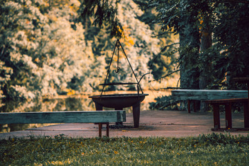 bench in autumn park