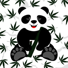 panda and bamboo