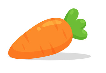 Carrot Vegetable Vector Illustration Cute and bright cartoon isolate on white background.