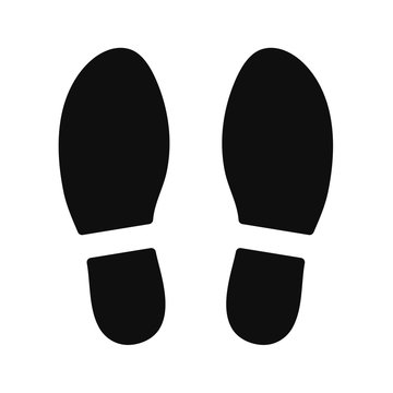 Footprints caused by executive shoes Travel concept. vector illustration.