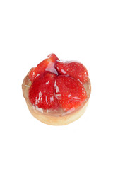  isolated strawberry custard glazed tart