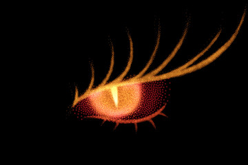 Abstract eye, composed from light particles. Vector illustration.