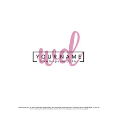 Initial W D WD elegant logo template vector