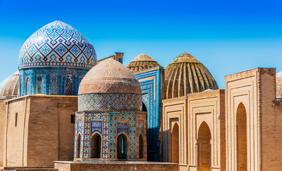 Shah-i-Zinda, a necropolis in Samarkand, Uzbekistan - obrazy, fototapety, plakaty