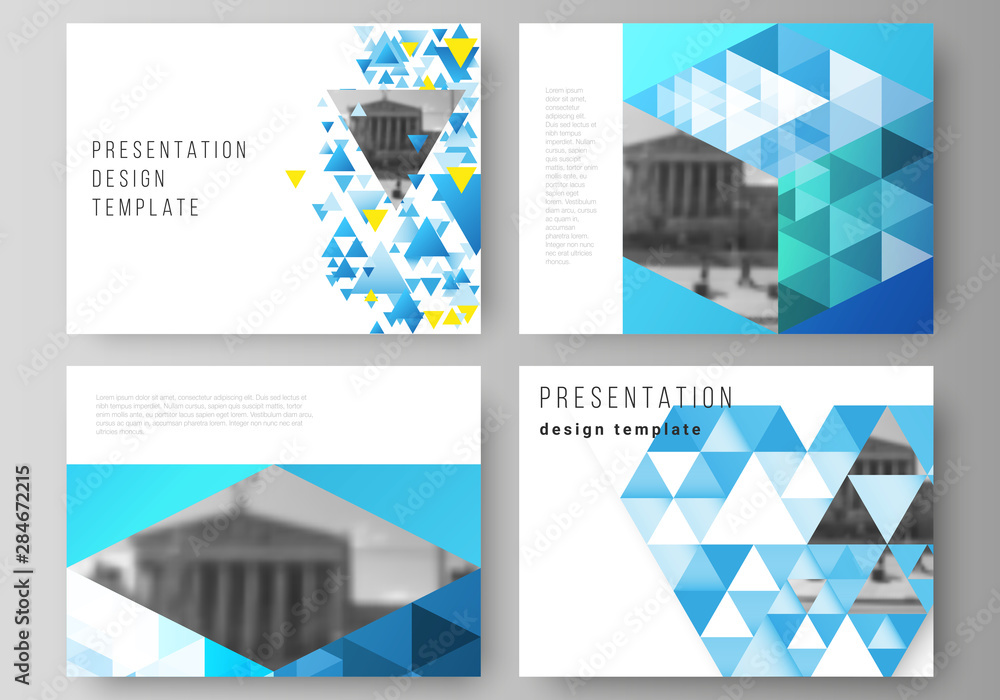 Poster the minimalistic abstract vector illustration of the editable layout of the presentation slides desi