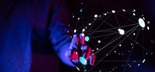 Global network concept. 3D rendering