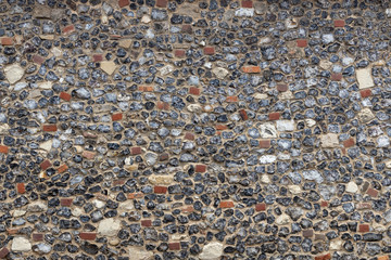 Pebble stone and broken red brick wall texture graphic resource