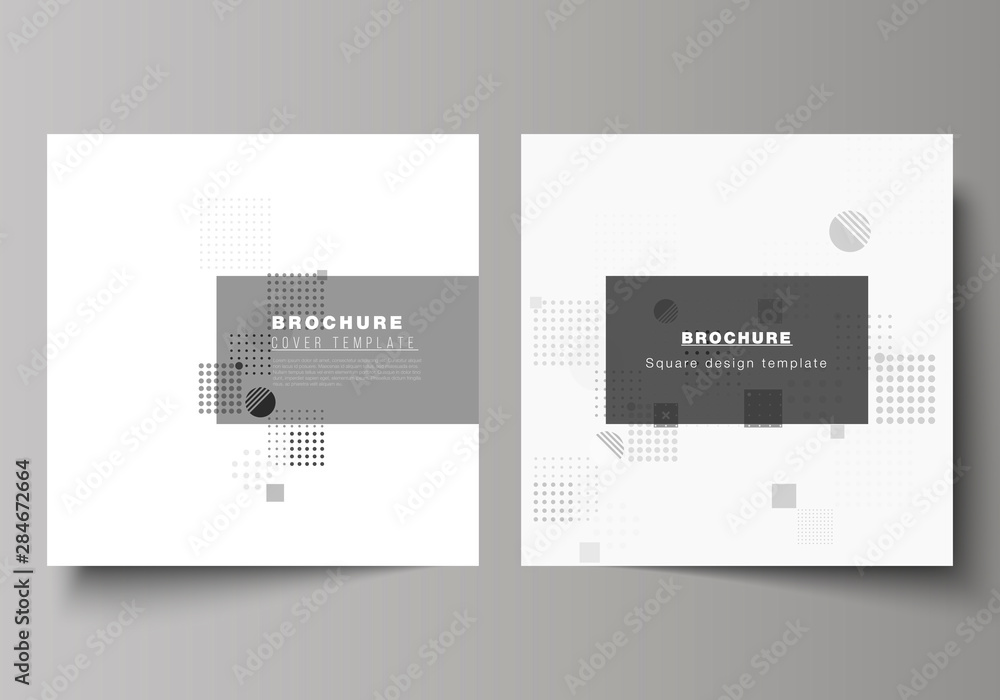 Aufkleber the minimal vector illustration of editable layout of two square format covers design templates for 