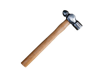 Bell peen hammer on white background.