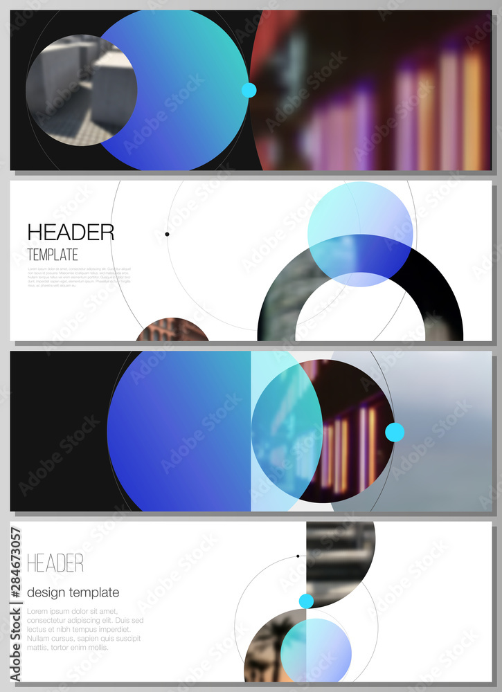 Aufkleber the minimalistic vector layout of headers, banner design templates. simple design futuristic concept
