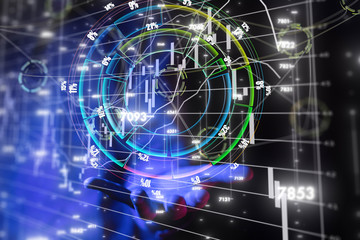 Business intelligence. Diagram - Graph Stock Trading, Investment dashboard