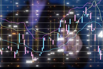 Business intelligence. Diagram - Graph Stock Trading, Investment dashboard