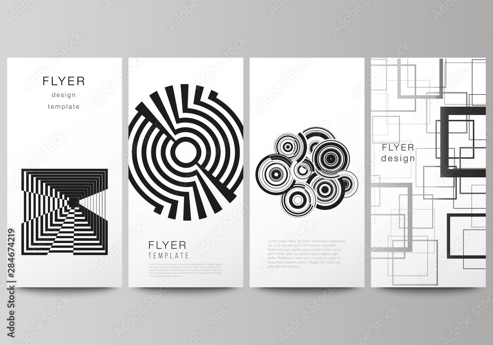 Poster the minimalistic vector illustration of the editable layout of flyer, banner design templates. trend