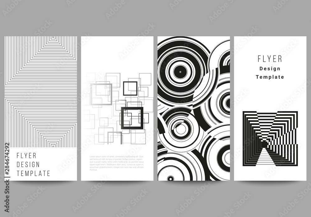 Poster the minimalistic vector illustration of the editable layout of flyer, banner design templates. trend