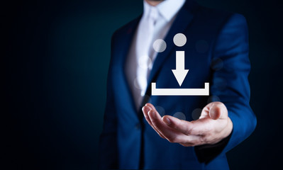 man hand download sign