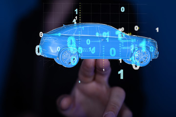 digital car technology smart in virtuel room