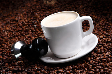 A cappuccino is an espresso based coffee drink that originated in Italy, and is traditionally prepared with steam milk foam.