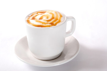 A cappuccino is an espresso based coffee drink that originated in Italy, and is traditionally prepared with steam milk foam.