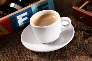 A cappuccino is an espresso based coffee drink that originated in Italy, and is traditionally prepared with steam milk foam.