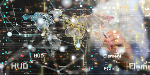 Abstract technology geometric and data