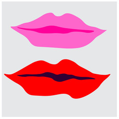 red lips stylized symbol of art
