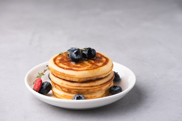 pancake with blue berry food background