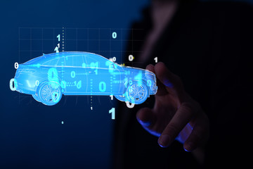 digital car technology smart in virtuel room