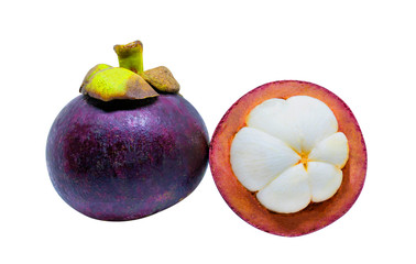 Mangosteen fruit another cut in half