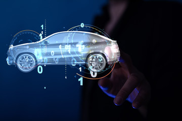 digital car technology smart in virtuel room