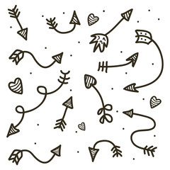 Hand drawn icons. Vector illustration isolated on white background