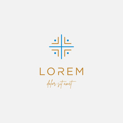 cross medical logo design vector isolated icon