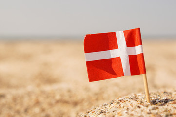 Danish flag on the beach