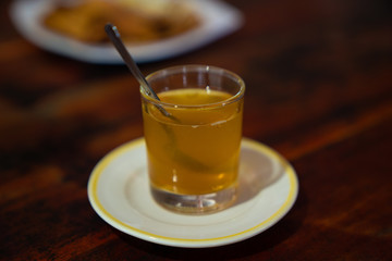 a glass of honey for tasting in Vietnam