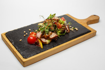 eat salad with pine nuts and cherry