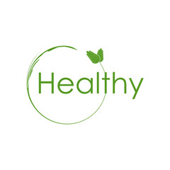 Healthy Brand Text Creative Simple Logo Design Element Vector