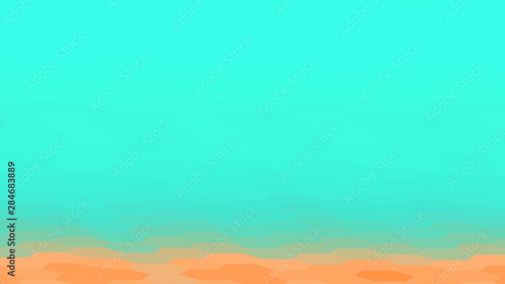 Poster beach or desert concept hexagonal abstract distant horizon endless loop