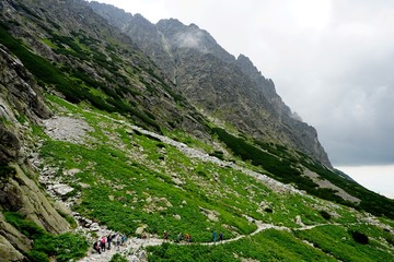Beautiful High Tatras mountains landscape in  Slovakia near city Old Smokovec. sunny summer day