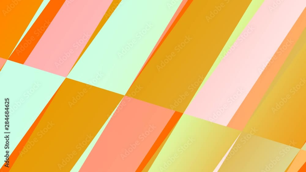 Poster orange ice-cream themed geometric shapes grid layout endless loop