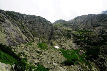 Beautiful High Tatras mountains landscape in  Slovakia near city Old Smokovec. sunny summer day
