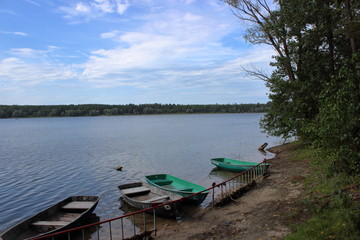 Naklejka na ściany i meble boat, lake