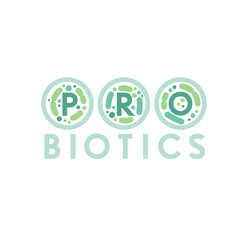 Fototapeta na wymiar Lactobacillus Probiotics Typographic Icon