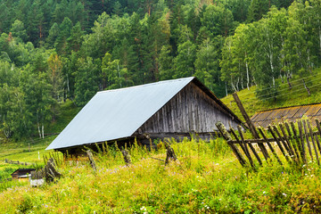 Altai village of Lower Kuum. Gorny Altai, Siberia, Russia