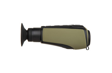 Modern monocular thermal imager isolate on a white background. A device for fixing thermal radiation.
