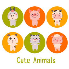 Vector Hand drawn animals For cards, invitations, baby clothes, posters and prints
