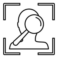 Search face scan icon. Outline search face scan vector icon for web design isolated on white background