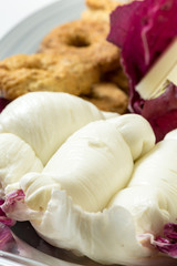 Appetizer of dairy products from Puglia Italy