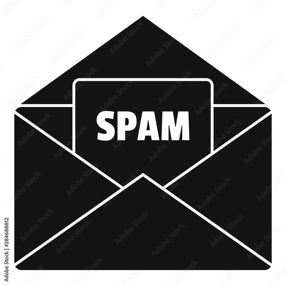 Poster mail spam icon. simple illustration of mail spam vector icon for web design isolated on white backgr